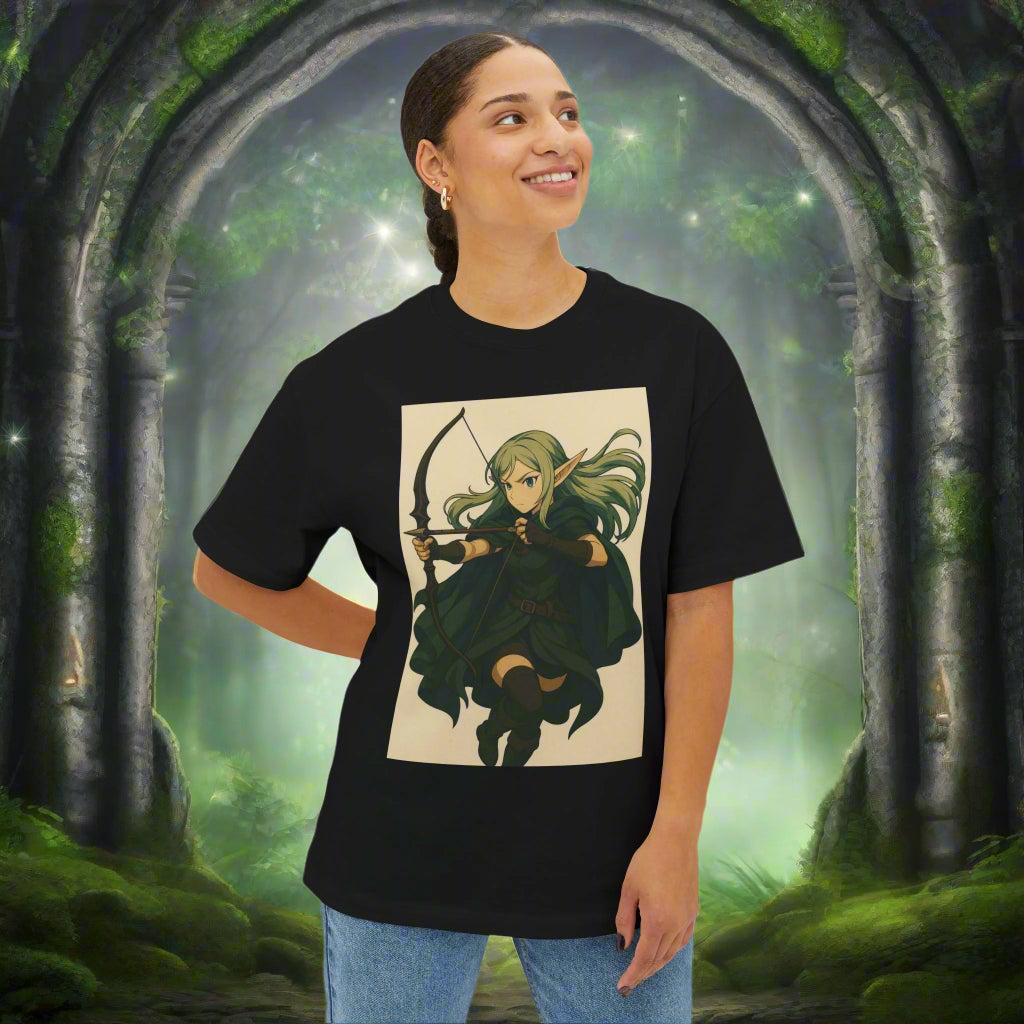 Elven Archer Tee – Fantasy Streetwear | Oversized Unisex Fit | Wearverse Wearverse
