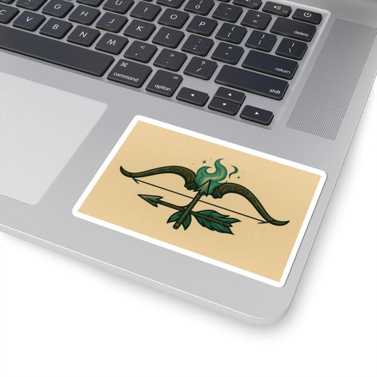 Elven Archer Sticker – Fantasy Flame Bow Vinyl Decal (4x4") Wearverse