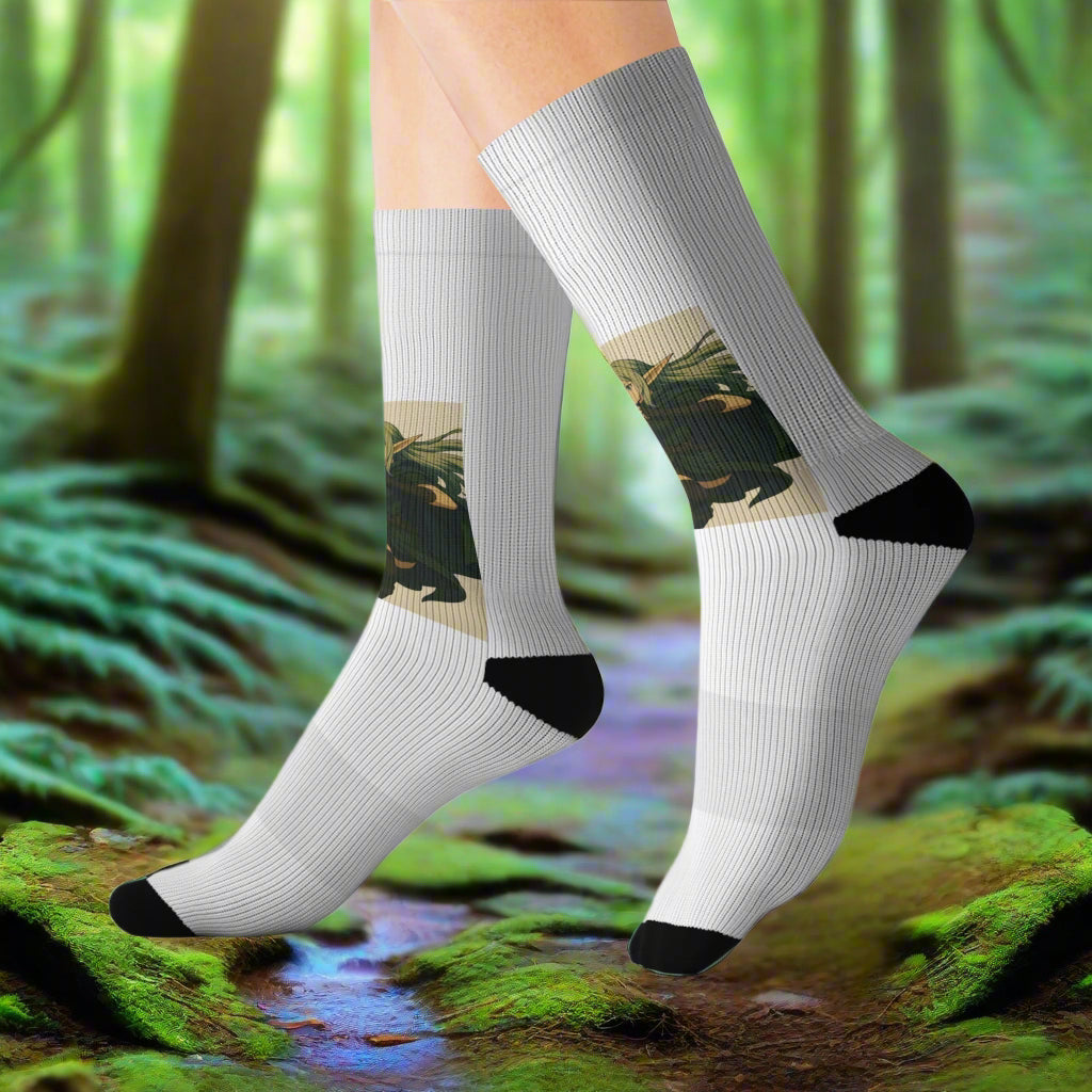 Elven Archer Socks – Fantasy Streetwear Crew Socks by Wearverse Wearverse